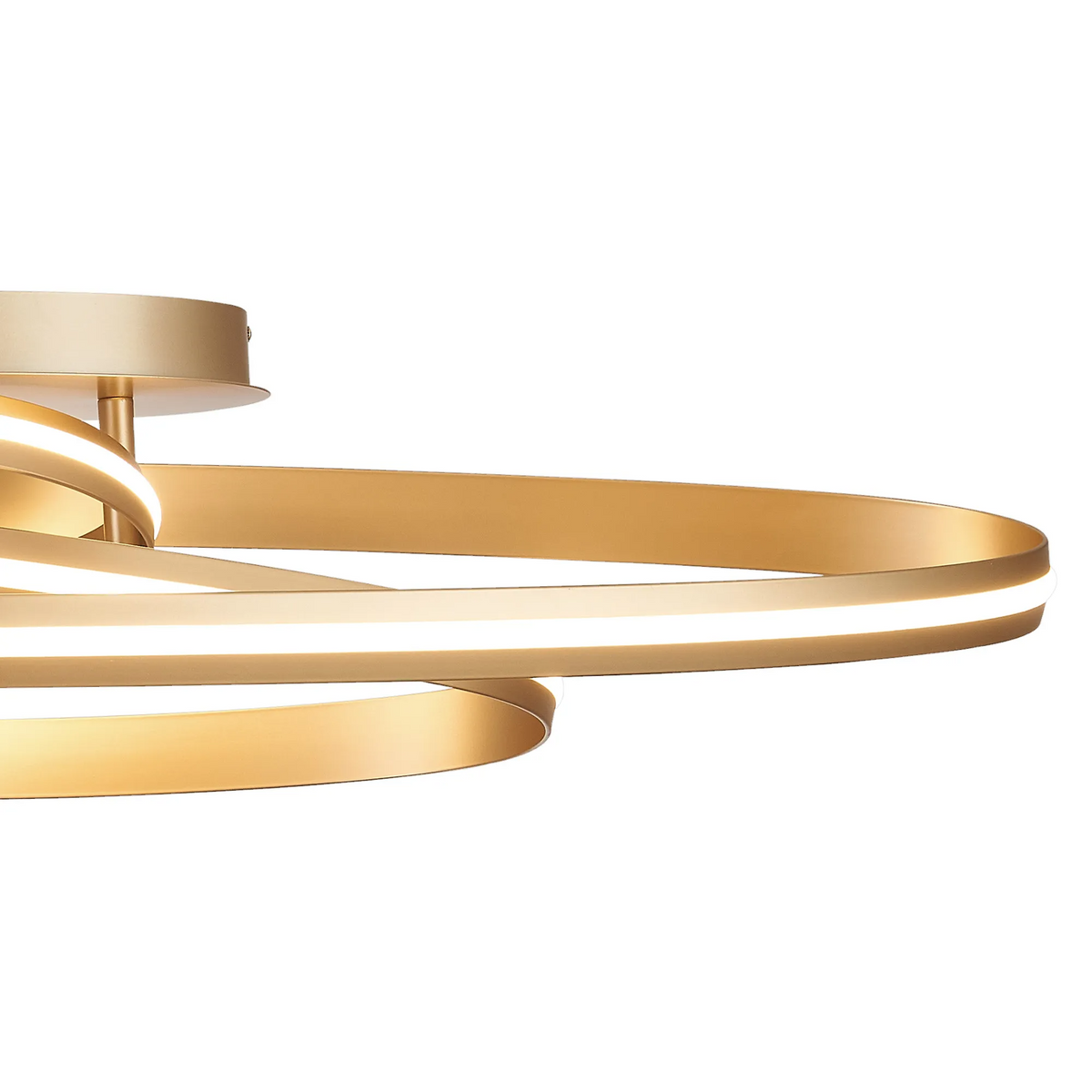 Amble Double Loop Dimmable LED Flush Ceiling Light in Gold