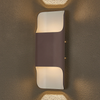 Jesmond 305 IP65 Exterior LED Wall Light in Cacao with Even Open Curve Shade