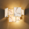 Glazeley Switched Wall Light with Faux Grey Alabaster