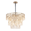 Heptonstall 840mm Three Tier Round Pendant in Satin Nickel with Clear Glass