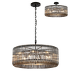 Jevington 780mm Pendant or Semi Flush in Black with Smoked Glass