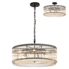 Jevington 780mm Pendant or Semi Flush in Black with Clear Glass