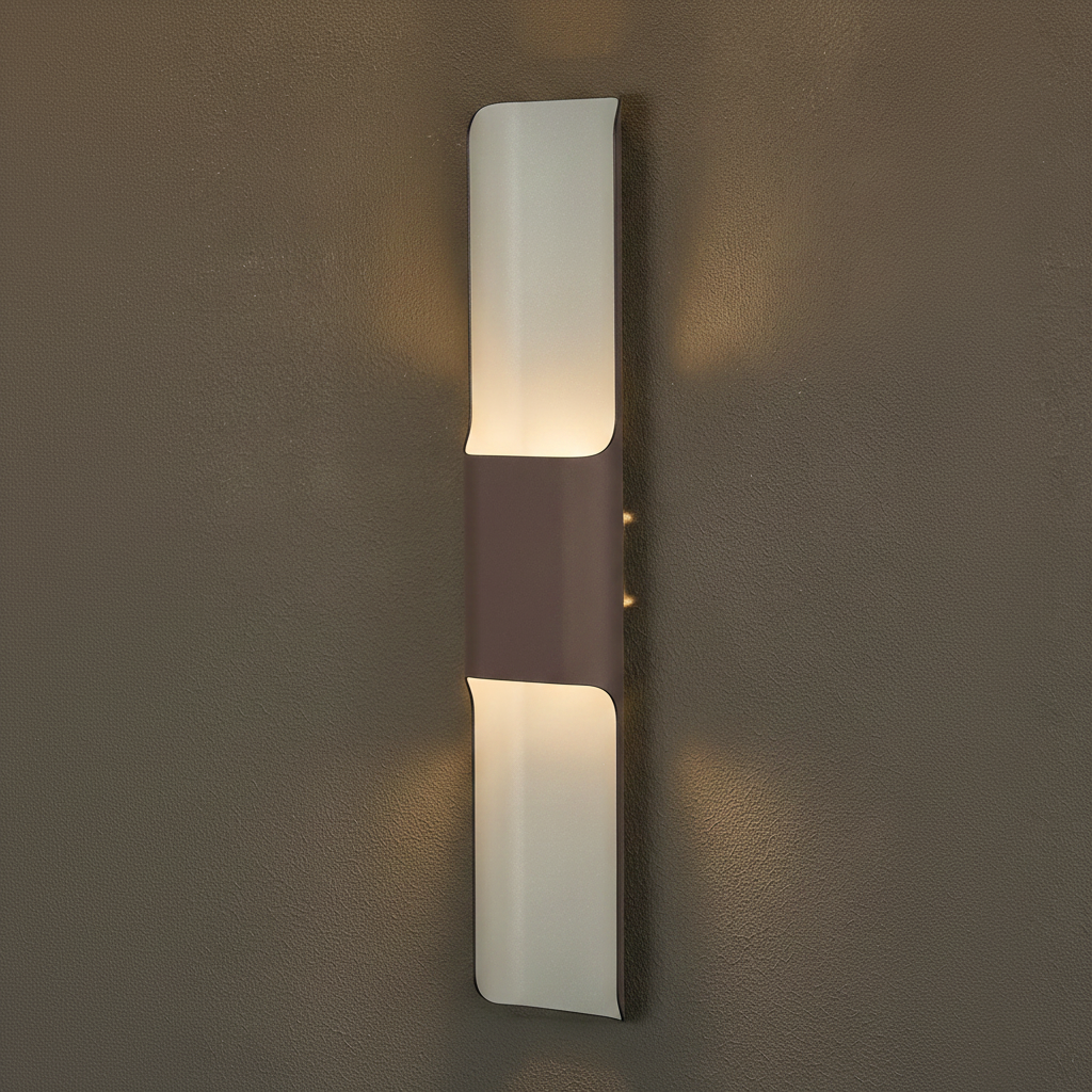 Jesmond 670 IP65 Exterior LED Wall Light in Cacao with Even Open Curve Shade
