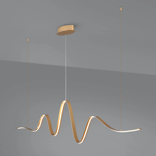 Amble Wave Dimmable LED Linear Pendant in Gold