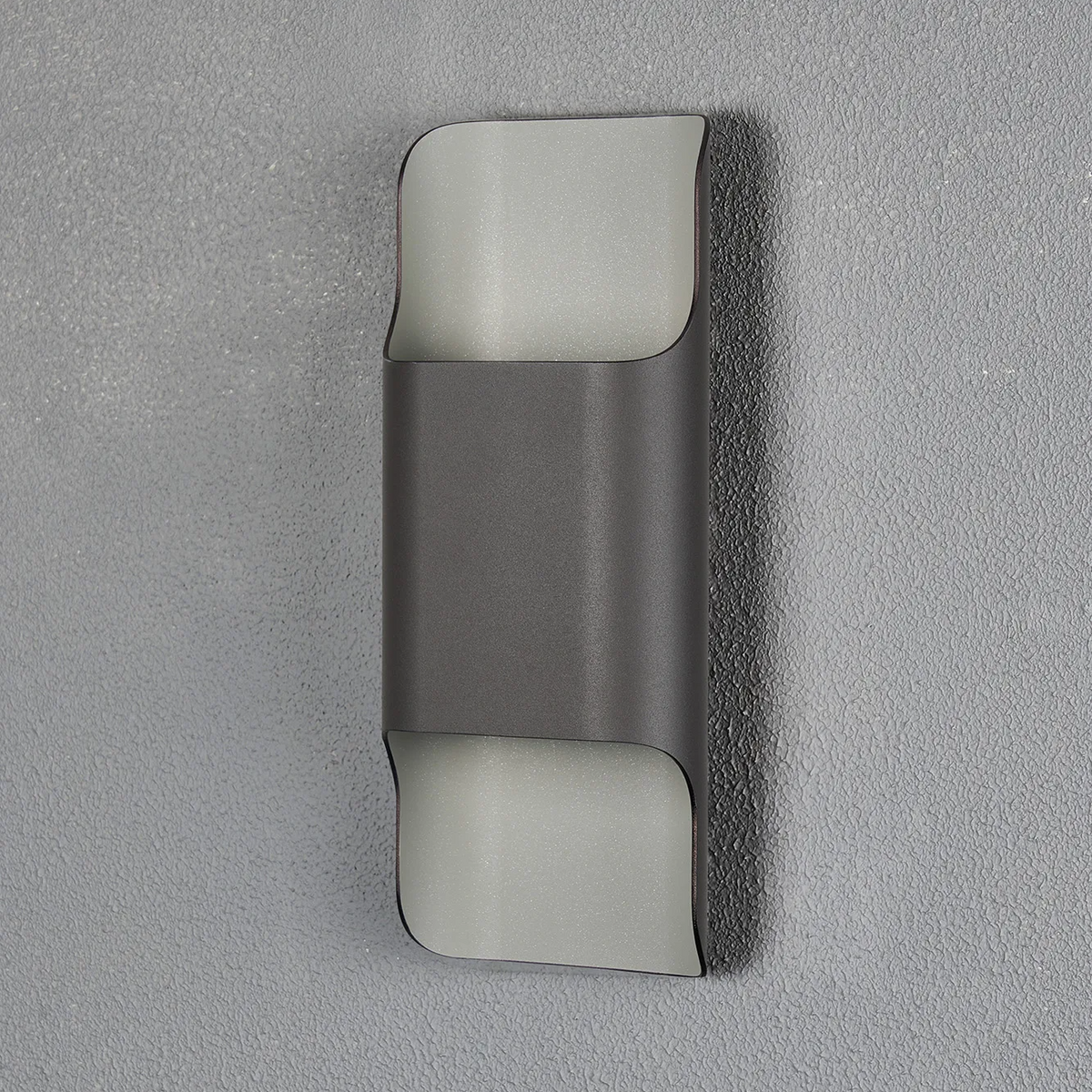 Jesmond 305 IP65 Exterior LED Wall Light in Anthracite with Even Open Curve Shade