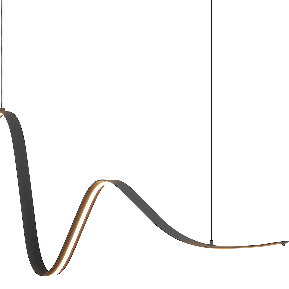 Amble Wave Dimmable LED Linear Pendant in Dark Grey