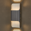 Jesmond 305 IP65 Exterior LED Wall Light in Anthracite with Even Open Curve Shade