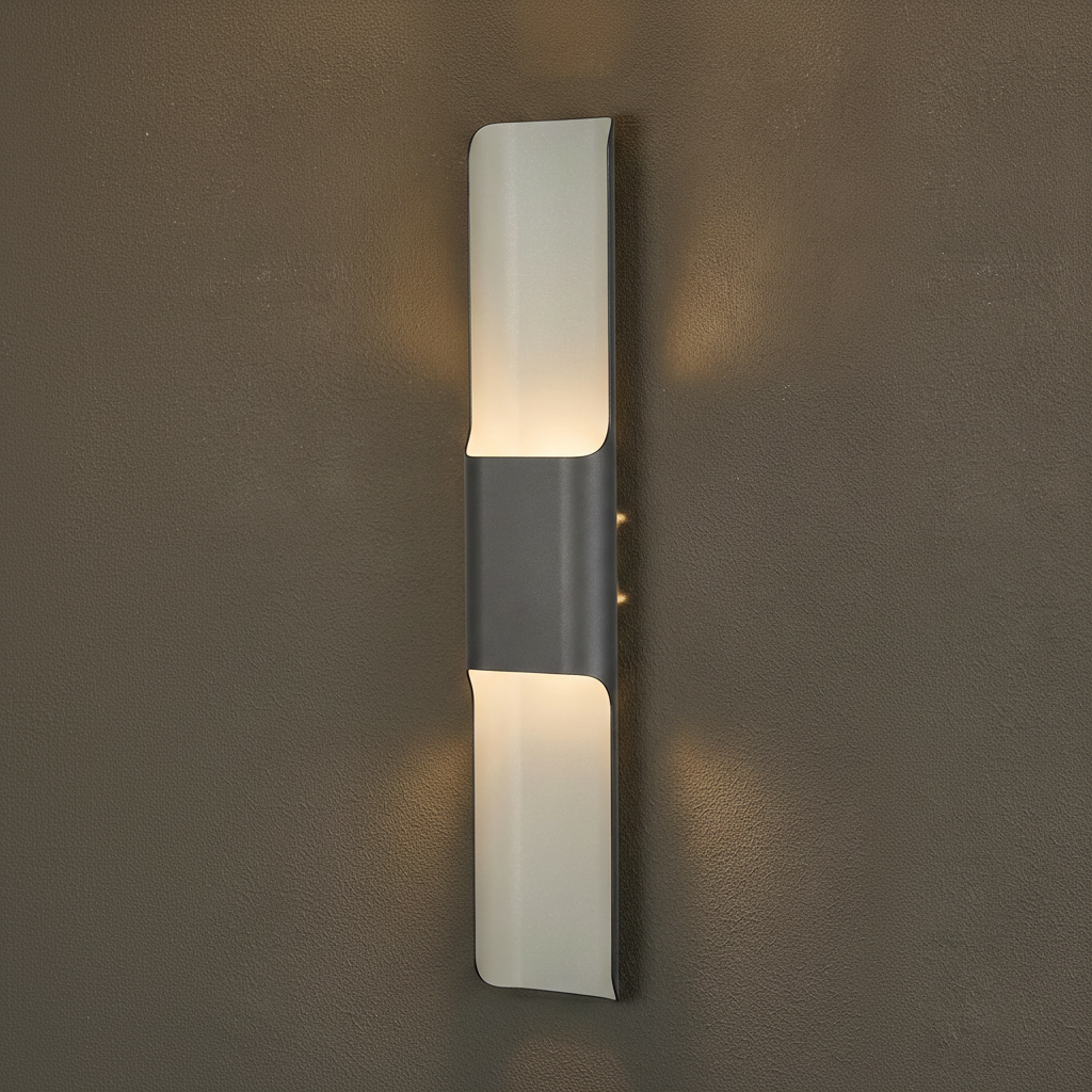 Jesmond 670 IP65 Exterior LED Wall Light in Anthracite with Even Open Curve Shade
