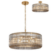 Jevington 780mm Pendant or Semi Flush in Brass with Smoked Glass