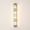 Tansley G9 Four Lamp IP44 Flush Wall Light in Antique Brass with Clear Glass Rods