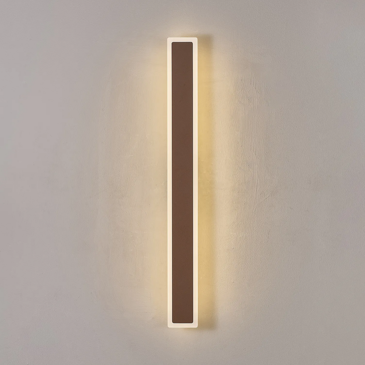 Kemberton 800 19w LED Linear Rectangle Exterior Wall Light in Dark Brown