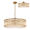Jevington 1000mm Pendant or Semi Flush in Brass with Clear Glass