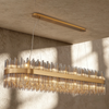 Eckington 1500 Linear Pendant in Brass with Smoked Glass Rods