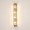 Tansley G9 Four Lamp IP44 Flush Wall Light in Gold with Clear Glass Rods