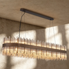 Eckington 1500 Linear Pendant in Matt Bronze with Cognac Glass Rods