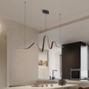 Amble Wave Dimmable LED Linear Pendant in Dark Grey