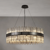 Eckington 800 Round Pendant in Black Chrome with Clear Glass Rods