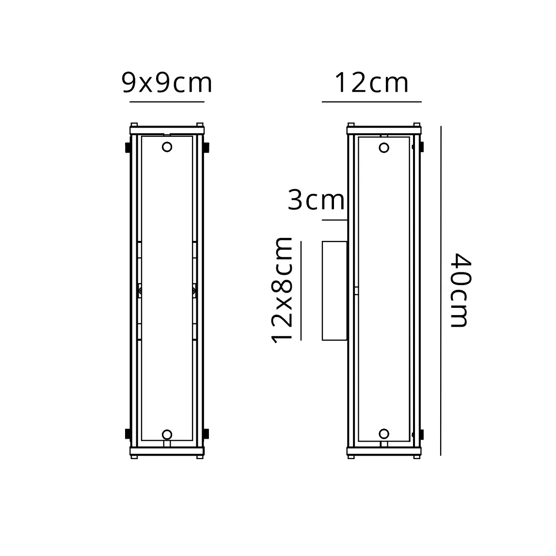 Scarva IP44 400mm Rectangular Wall Light in Brass with Grey Faux Alabaster
