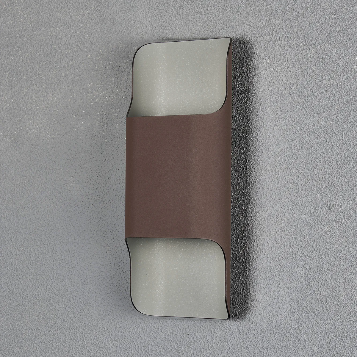 Jesmond 305 IP65 Exterior LED Wall Light in Cacao with Even Open Curve Shade