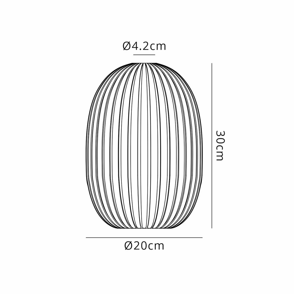 Atherington 20cm Almond Ribbed Smoked Glass Shade