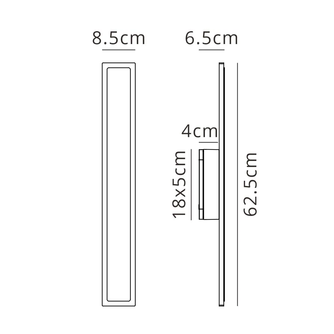 Kemberton 600 17w LED Linear Rectangle Exterior Wall Light in Dark Grey
