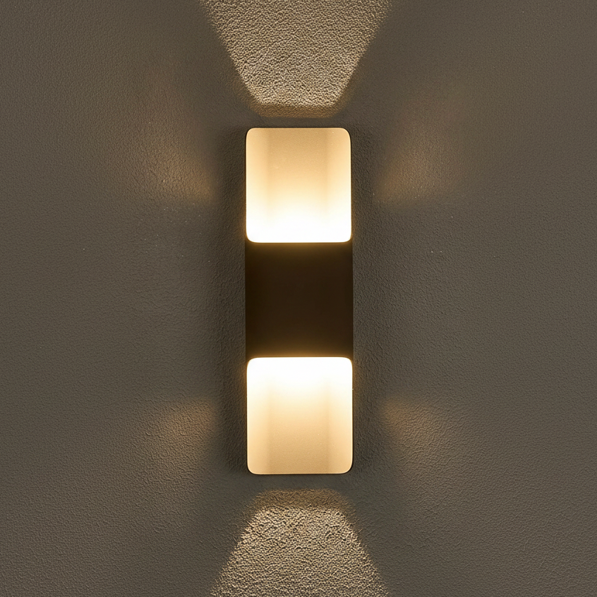 Jesmond 403 IP65 Exterior LED Wall Light in Cacao with Even Open Curve Shade