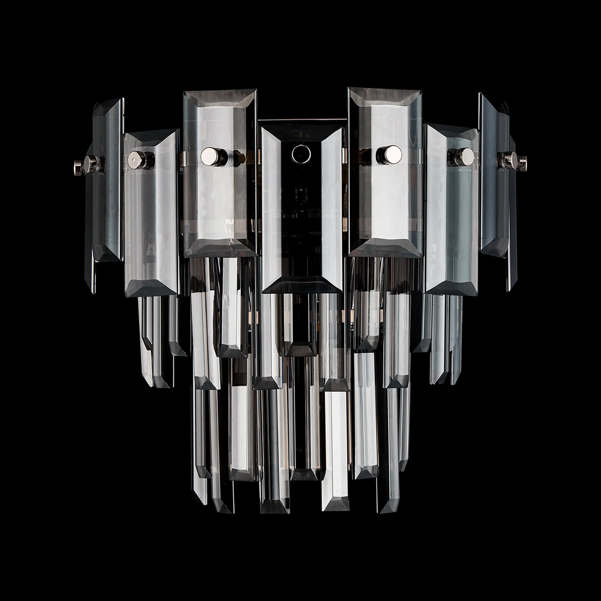 Velator Wall Light in Polished Nickel with Smoked Crystal Glass