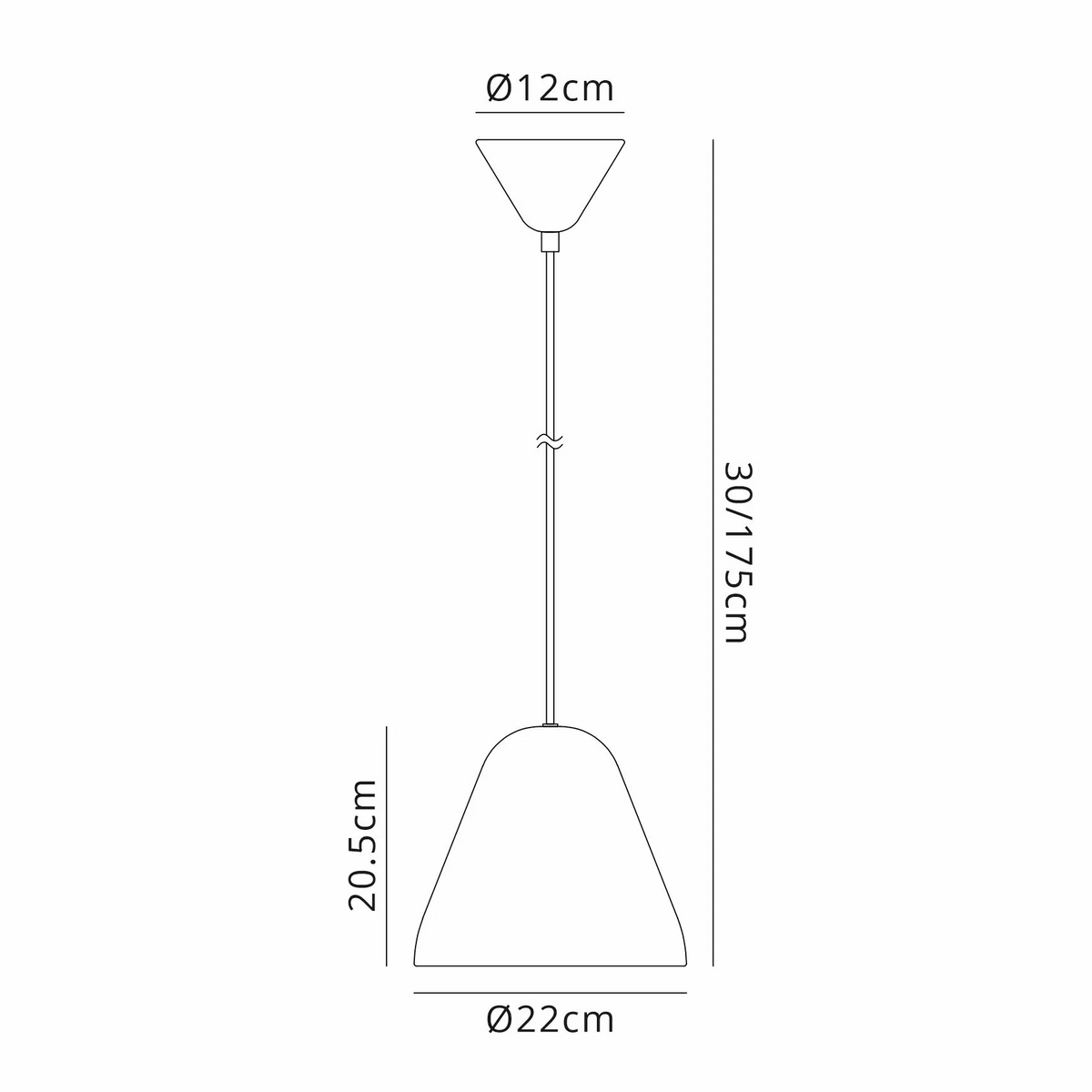Tudeley 220mm Single Drop Pendant in Matt Green