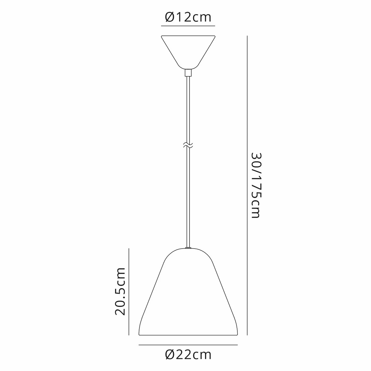 Tudeley 220mm Single Drop Pendant in Blue