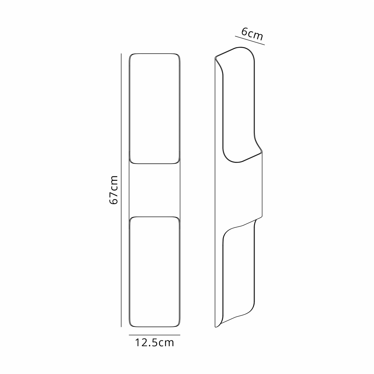 Jesmond 670 IP65 Exterior LED Wall Light in Anthracite with Even Open Curve Shade