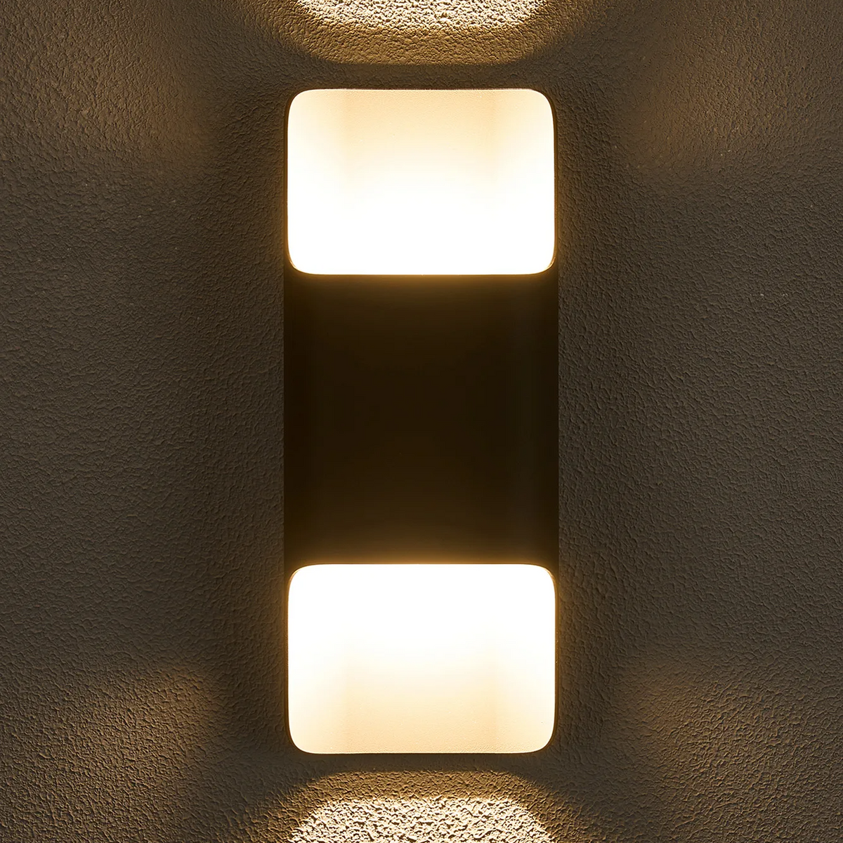 Jesmond 305 IP65 Exterior LED Wall Light in Anthracite with Even Open Curve Shade