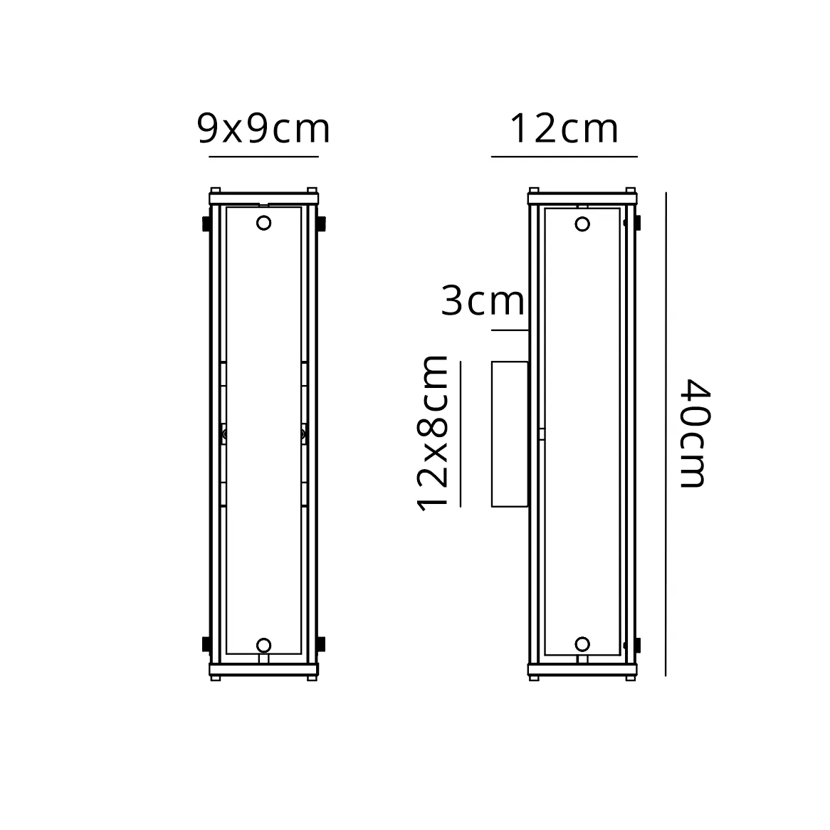 Scarva IP44 400mm Rectangular Wall Light in Satin Nickel with Brown Faux Alabaster