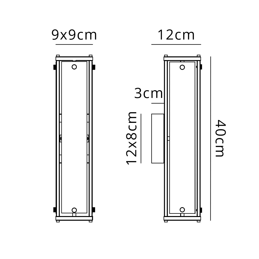 Scarva IP44 400mm Rectangular Wall Light in Bronze with Grey Faux Alabaster