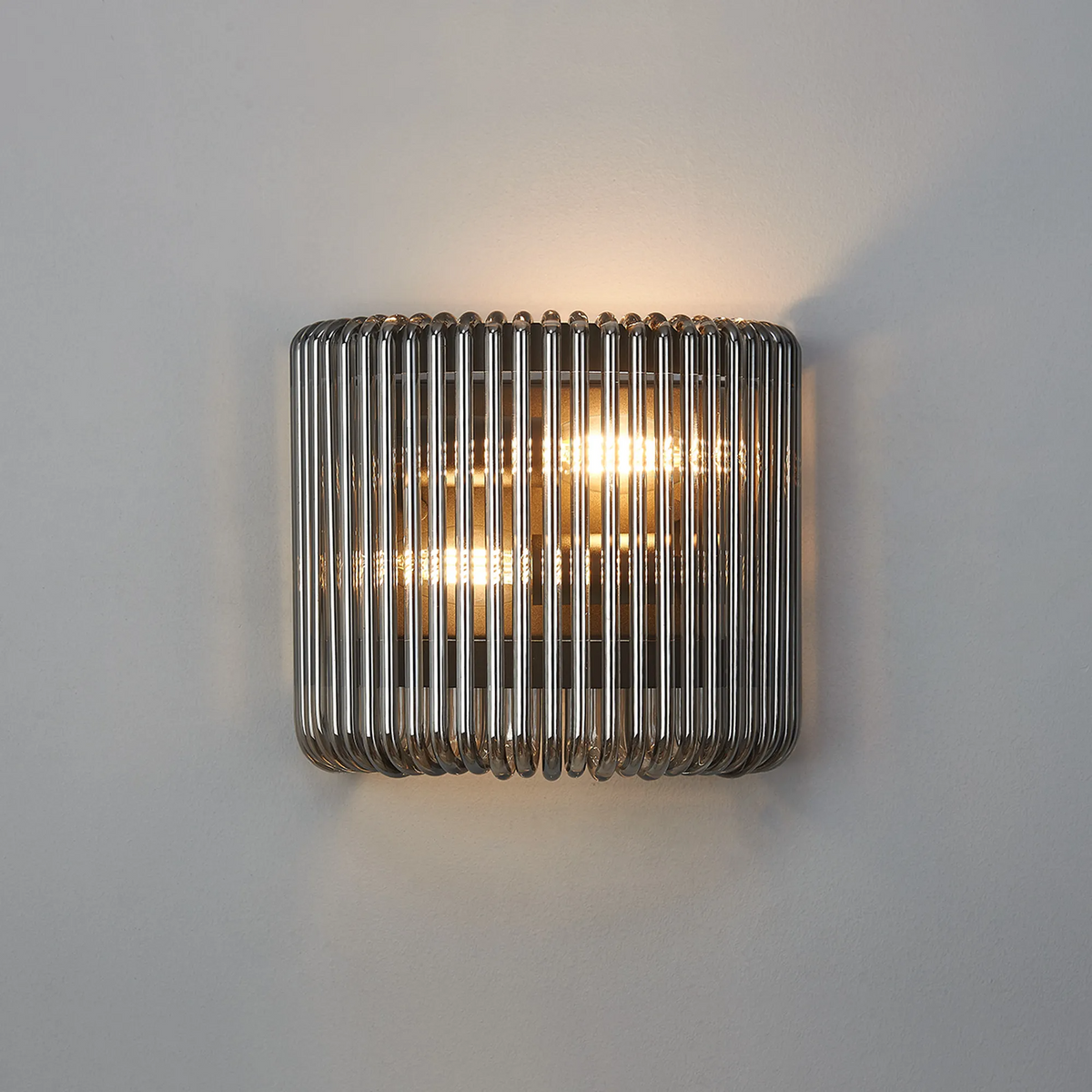 Jevington Small Wall Light in Black with Smoked Glass
