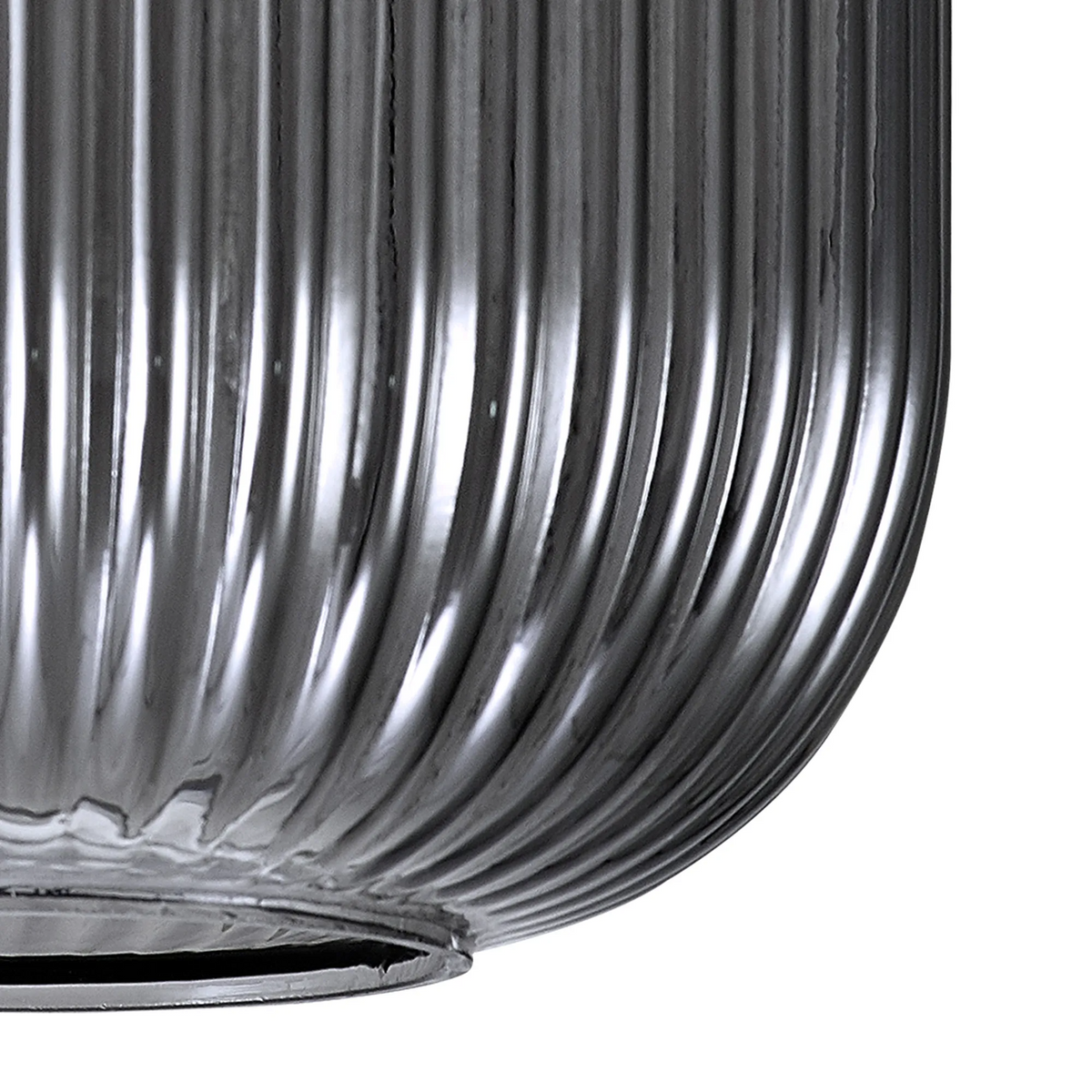 Atherington 20cm Pumpkin Shaped Ribbed Smoked Replacement Glass Shade