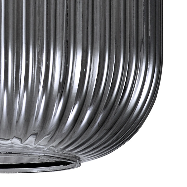 Atherington 20cm Pumpkin Shaped Ribbed Smoked Replacement Glass Shade