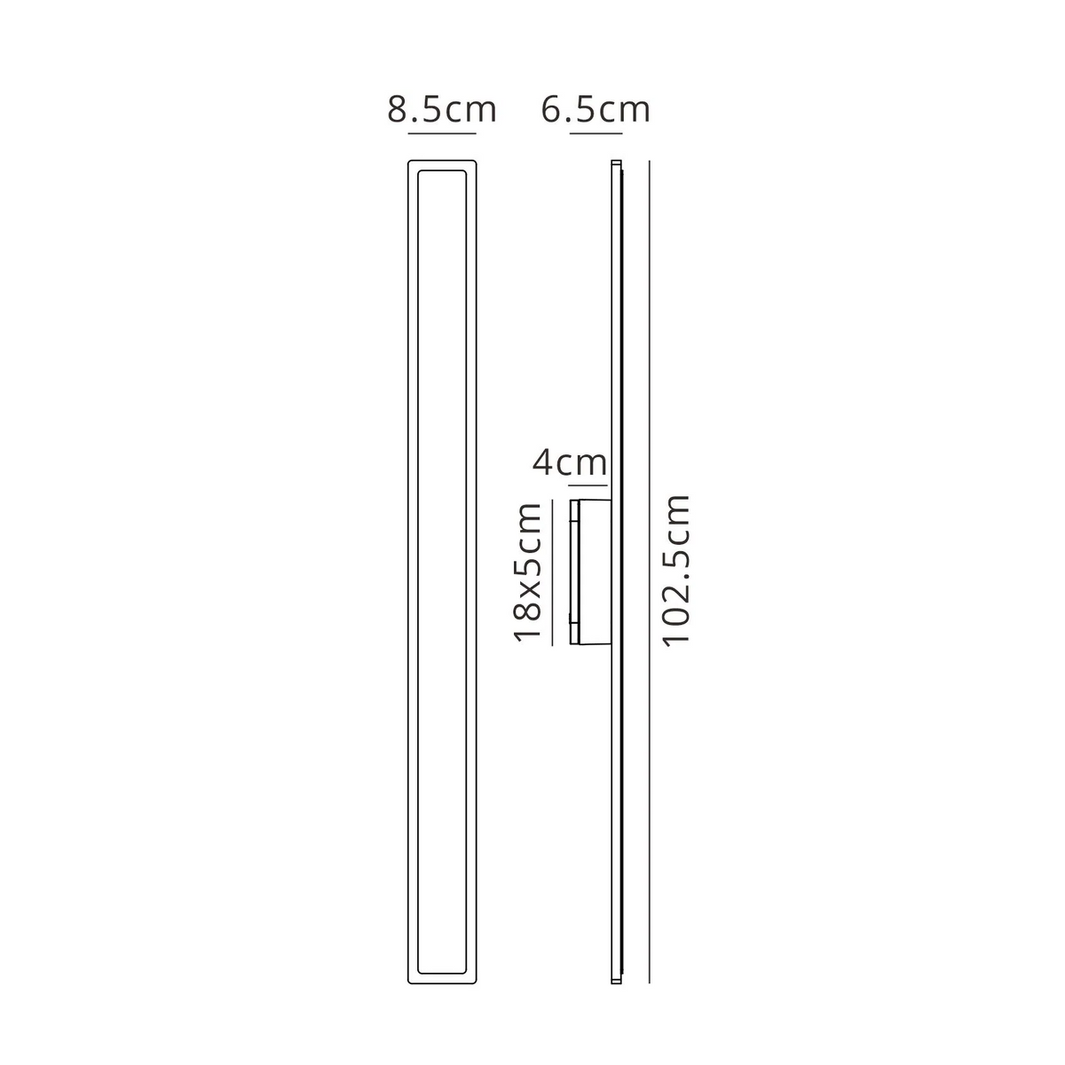 Kemberton 1000 22w LED Linear Rectangle Exterior Wall Light in Black