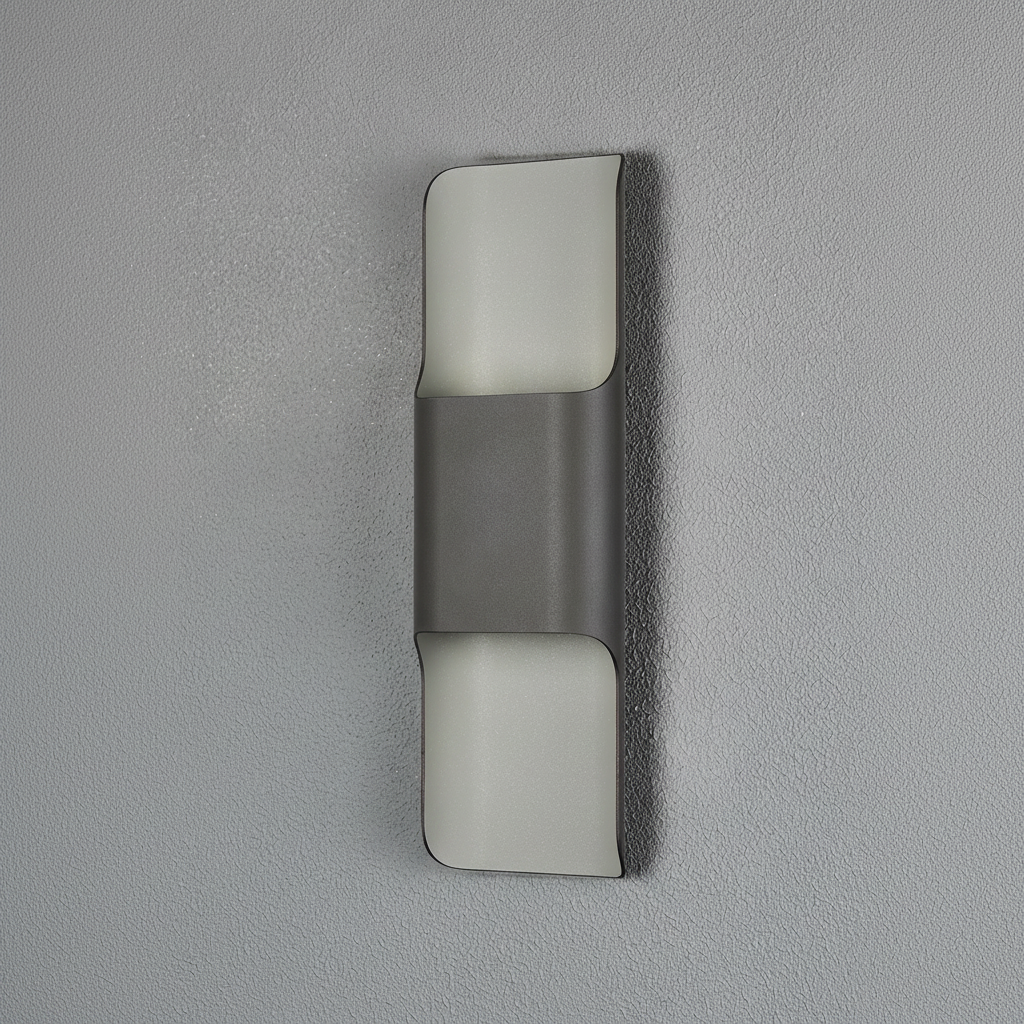 Jesmond 403 IP65 Exterior LED Wall Light in Anthracite with Even Open Curve Shade
