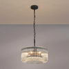 Jevington 400mm Pendant or Semi Flush in Black with Clear Glass