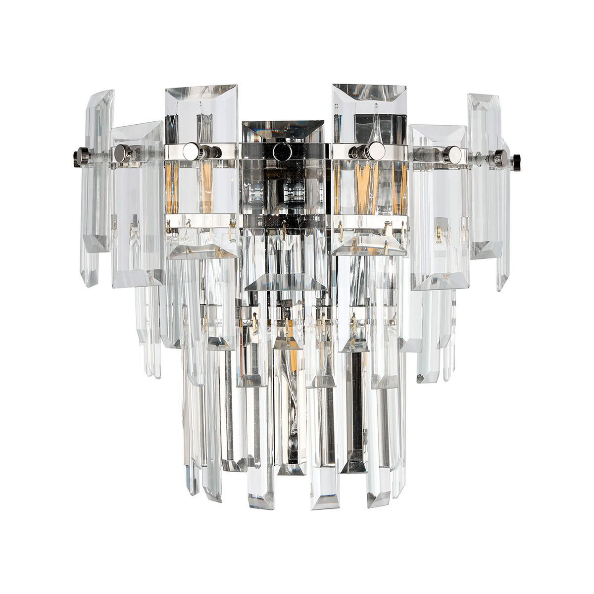 Velator Wall Light in Polished Nickel with Clear Crystal Glass