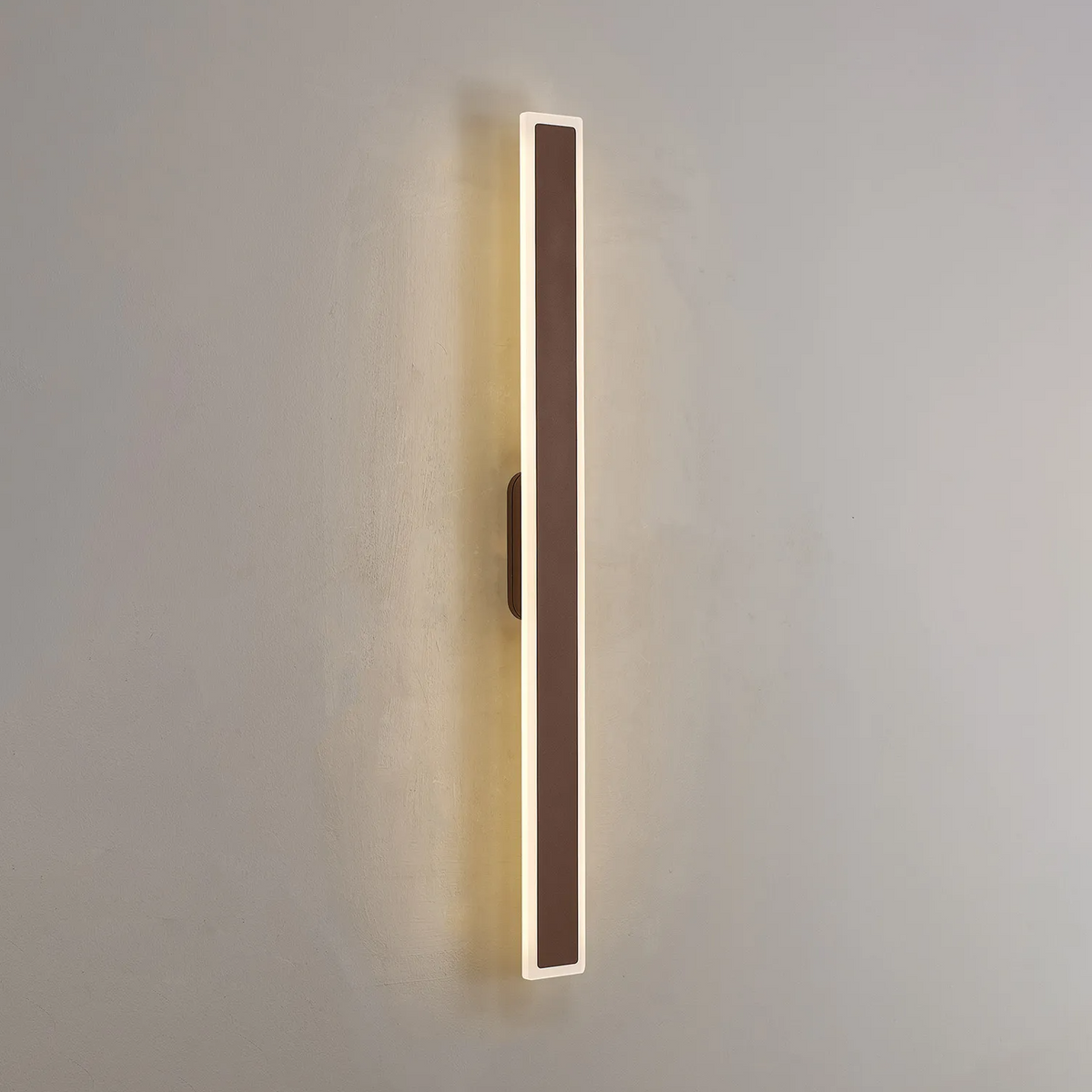 Kemberton 800 19w LED Linear Rectangle Exterior Wall Light in Dark Brown