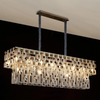 Heptonstall 1500mm Two Tier Linear Pendant in Satin Nickel with Clear Glass