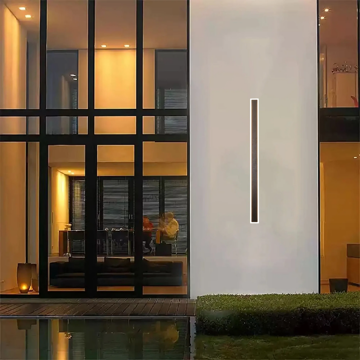 Kemberton 1200 28w LED Linear Rectangle Exterior Wall Light in Black