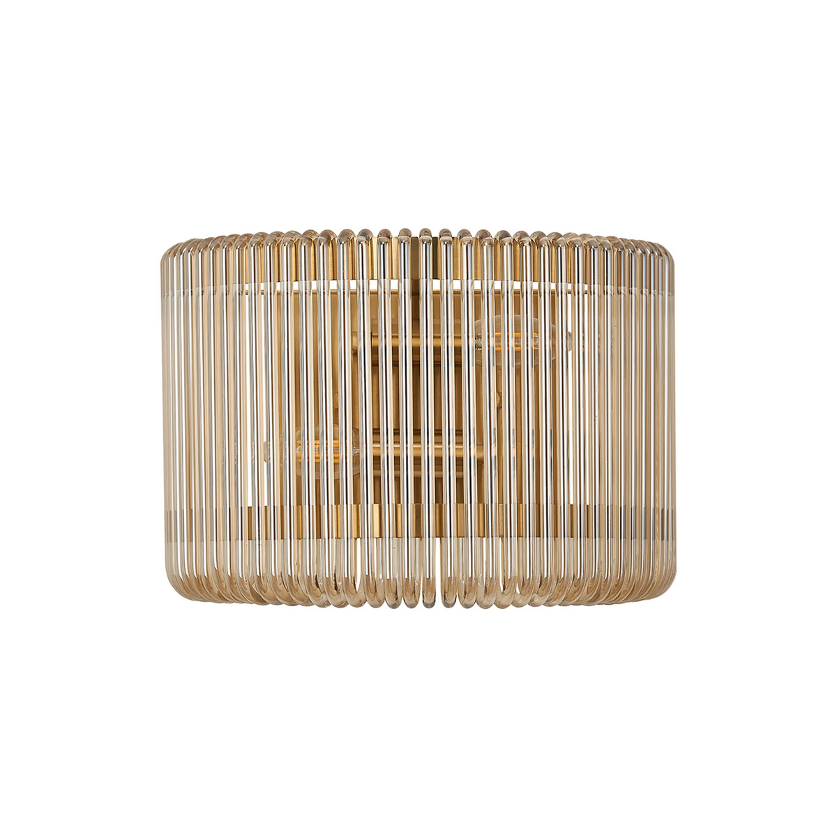 Lumiere Jevington medium wall light in brass with vertical smoke brown glass rods
