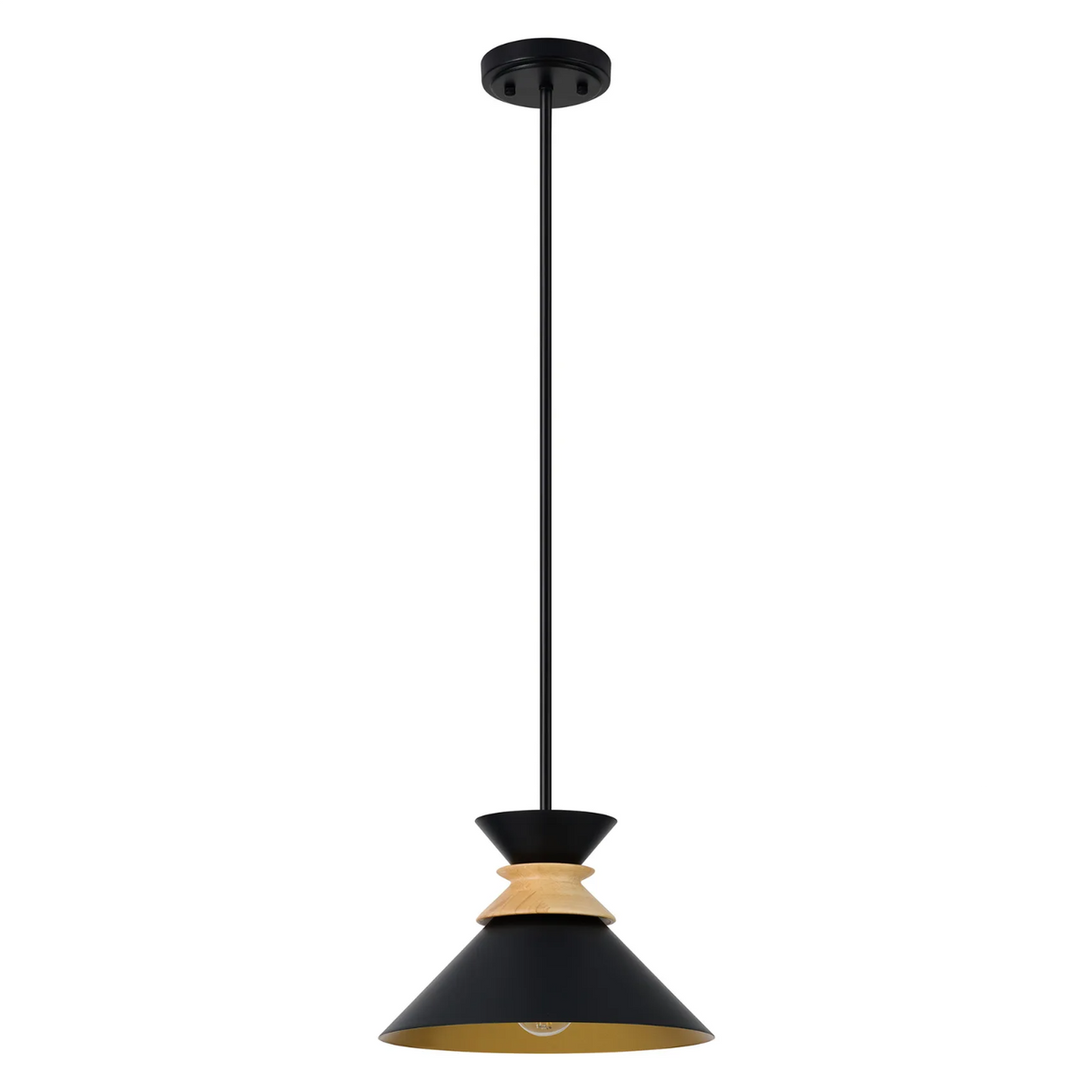 Cargan Single Drop Pendant in Satin Black