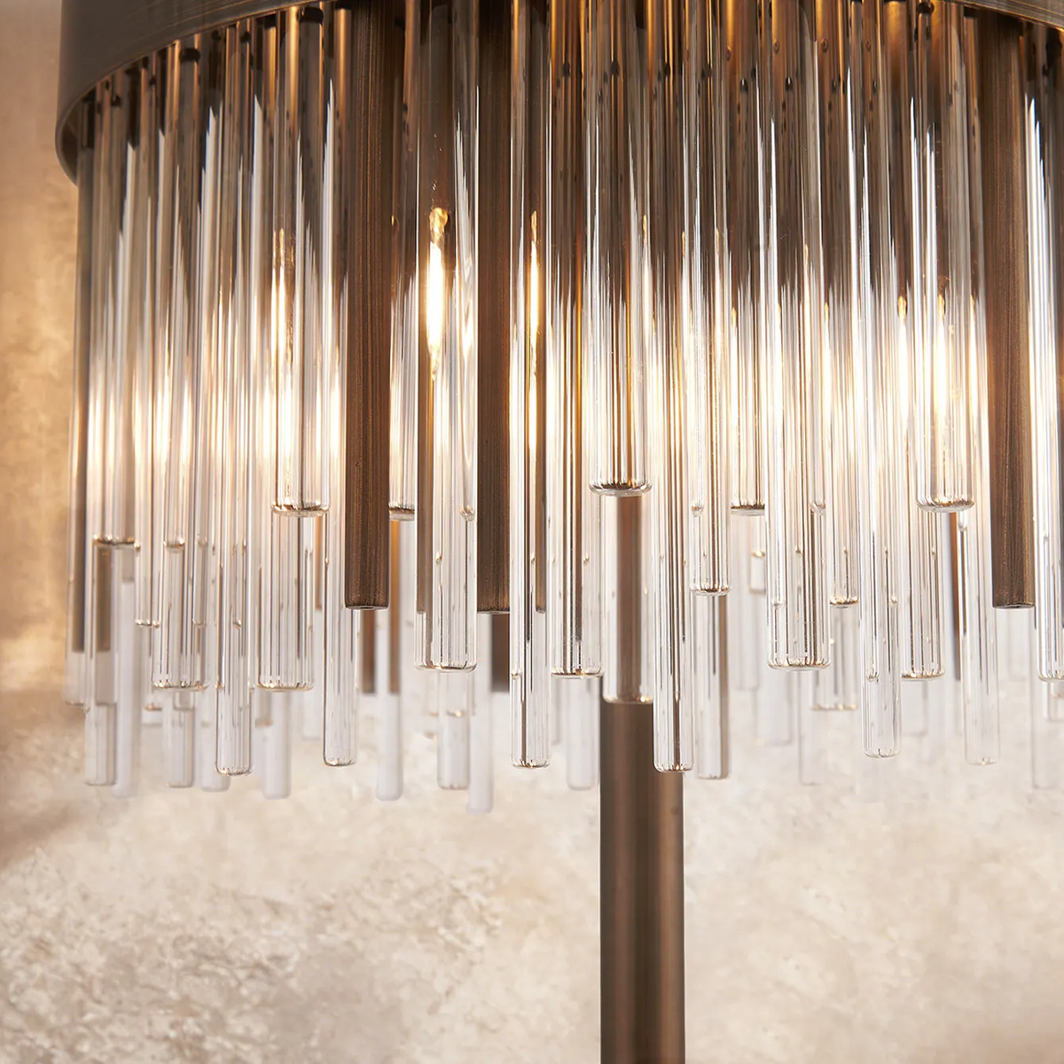 Eckington Table Lamp in Matt Bronze with Clear Glass Rods