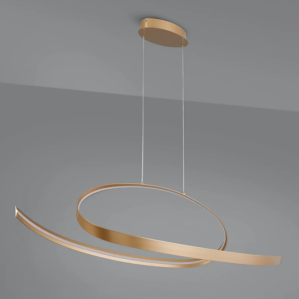 Amble Loop Dimmable LED Linear Pendant in Gold