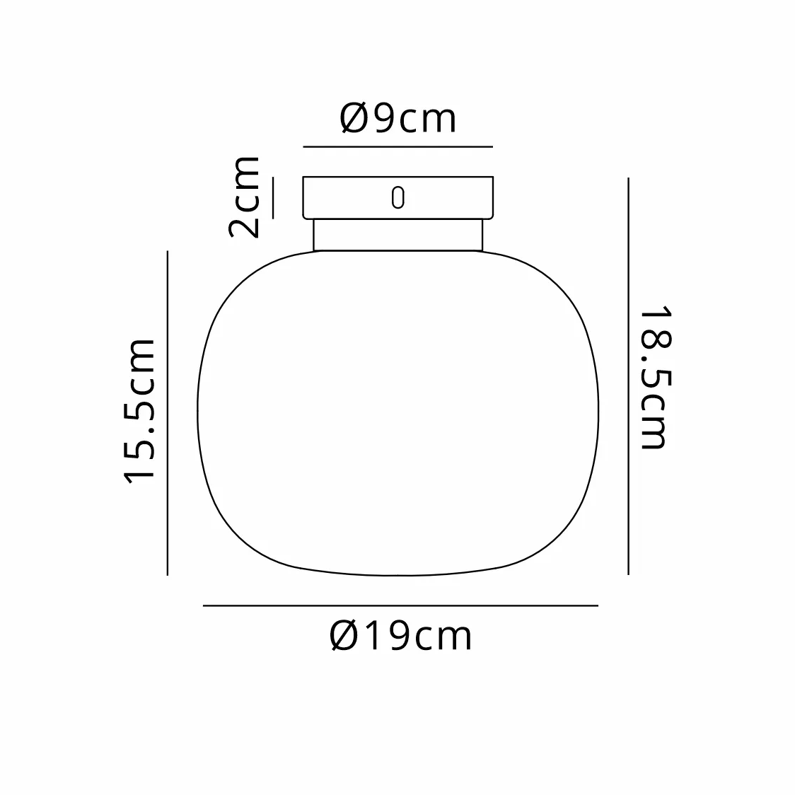 Lumiere Milton Small Oval Ball Flush Ceiling Light in Aged Brass & Frosted White Shade dimensions