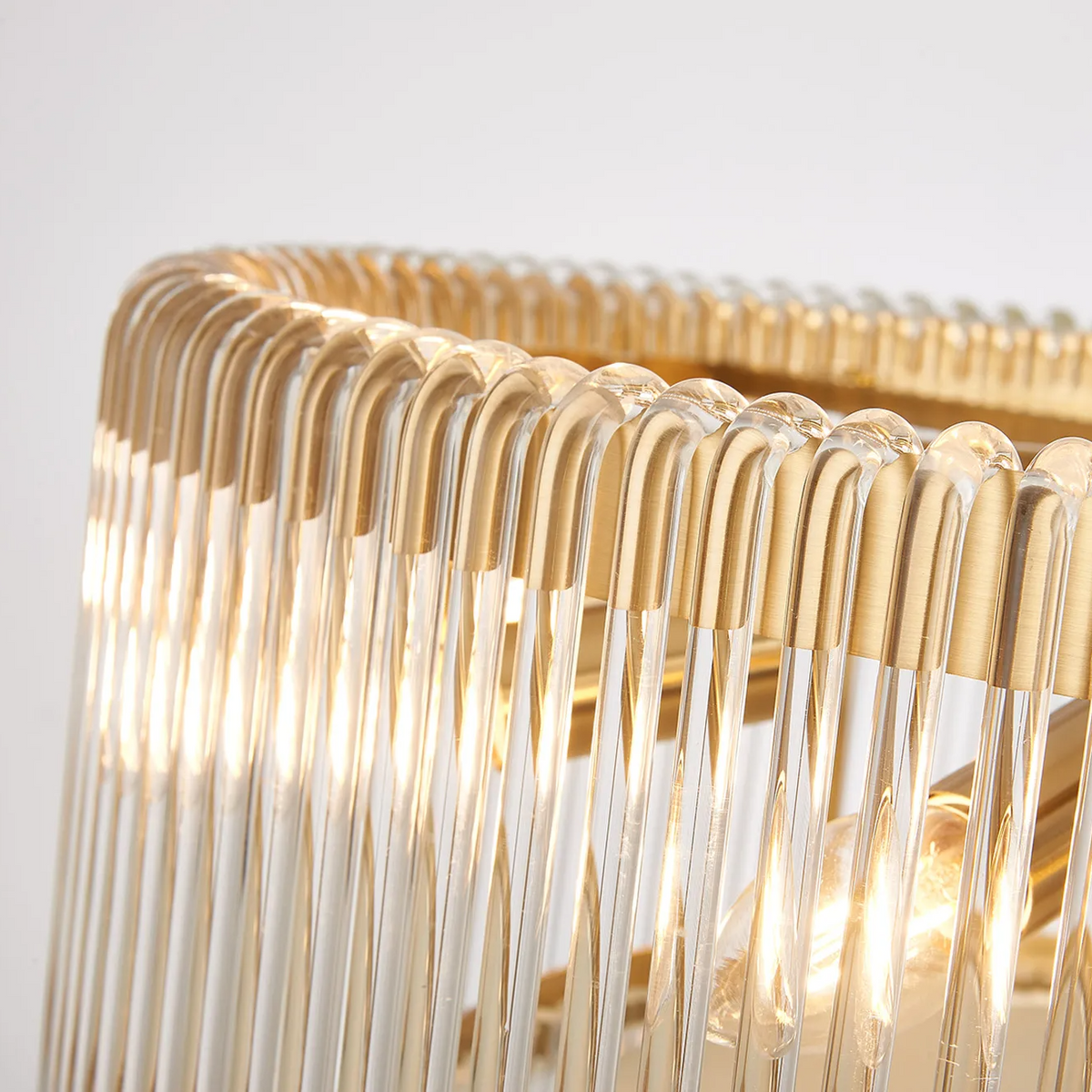 Jevington 600mm Pendant or Semi Flush in Brass with Clear Glass