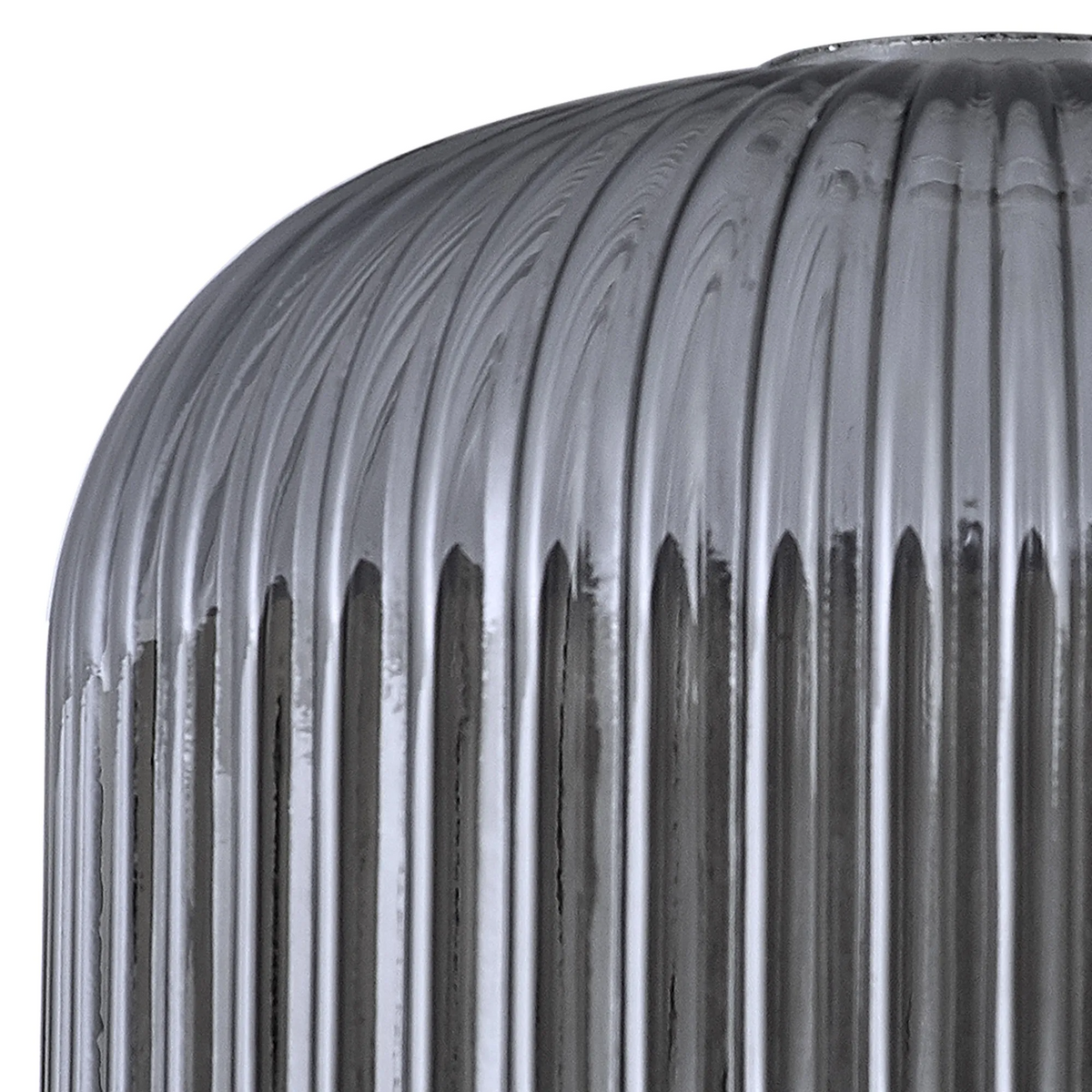 Atherington 20cm Pumpkin Shaped Ribbed Smoked Replacement Glass Shade
